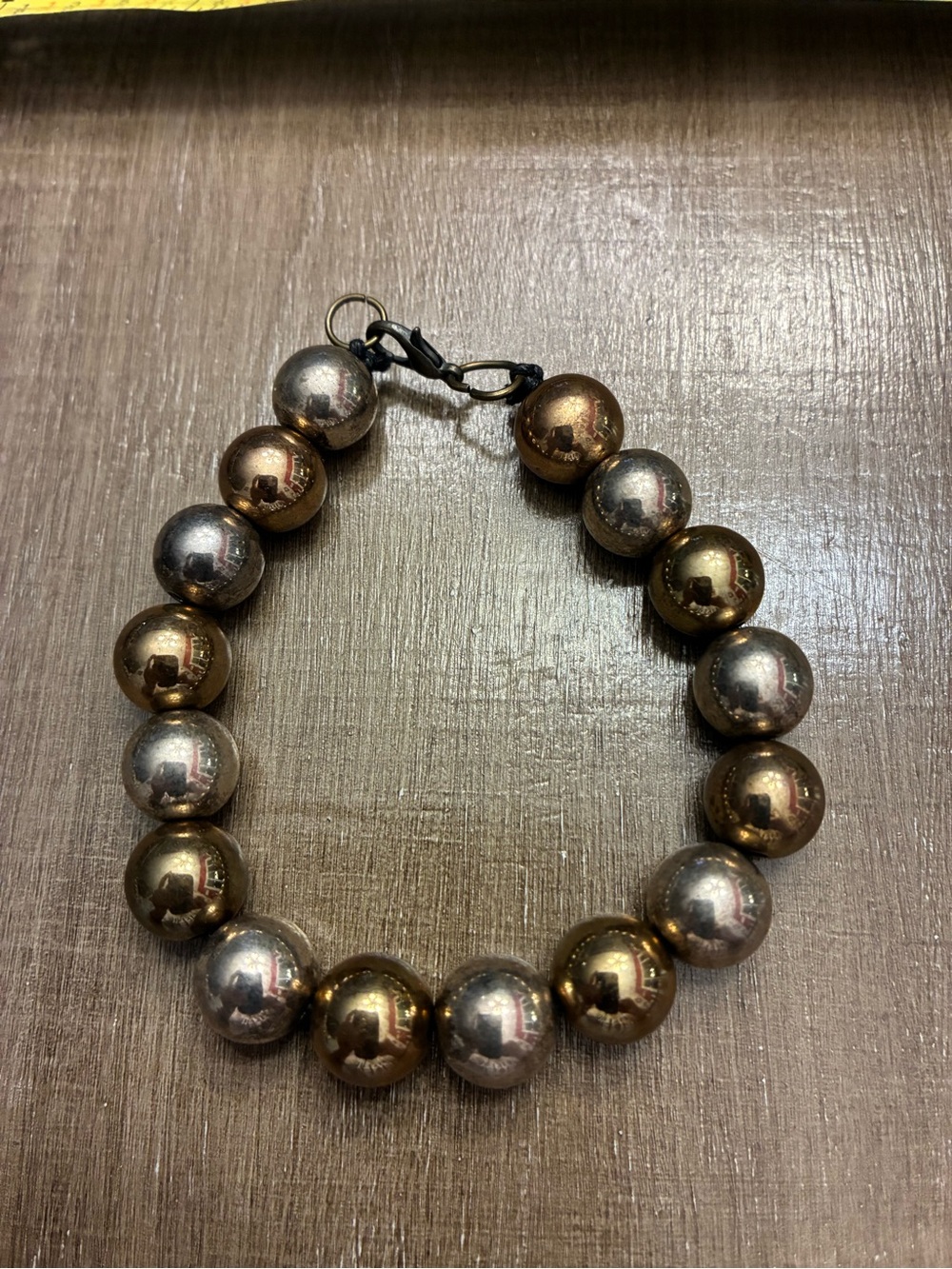 Two-Tone Metallic Bead Bracelet - Women's Jewelry